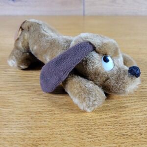 Vtg Treasure Masters Snuggle Ups Plush Dog Stuffed Animal Brown Made in Korea